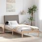 Preview: ARDEBO.de - Bettgestell Braun und Taupe 90 x 200 cm Massivholz Kiefer