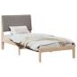 Preview: Bettgestell Braun und Taupe 90 x 200 cm Massivholz Kiefer