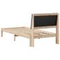 Preview: Bettgestell Braun und Taupe 90 x 200 cm Massivholz Kiefer