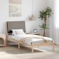 Preview: ARDEBO.de - Bettgestell Braun und Taupe 75 x 190 cm Massivholz Kiefer