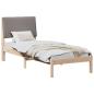 Preview: Bettgestell Braun und Taupe 75 x 190 cm Massivholz Kiefer