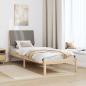 Preview: Bettgestell Braun und Taupe 75 x 190 cm Massivholz Kiefer