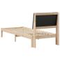 Preview: Bettgestell Braun und Taupe 75 x 190 cm Massivholz Kiefer