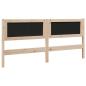 Preview: Gepolstertes Kopfteil Braun 180 cm Massivholz Kiefer und Stoff