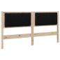 Preview: Gepolstertes Kopfteil Braun 150 cm Massivholz Kiefer und Stoff