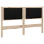 Preview: Gepolstertes Kopfteil Braun 140 cm Massivholz Kiefer und Stoff