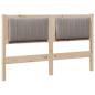 Preview: Gepolstertes Kopfteil Braun 140 cm Massivholz Kiefer und Stoff