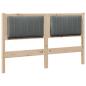 Preview: Gepolstertes Kopfteil Braun 135 cm Massivholz Kiefer und Stoff
