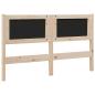 Preview: Gepolstertes Kopfteil Braun 135 cm Massivholz Kiefer und Stoff