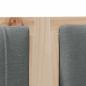 Preview: Gepolstertes Kopfteil Braun 135 cm Massivholz Kiefer und Stoff