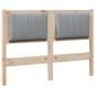 Preview: Gepolstertes Kopfteil Braun 120 cm Massivholz Kiefer und Stoff