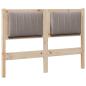 Preview: Gepolstertes Kopfteil Braun 120 cm Massivholz Kiefer und Stoff