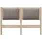 Preview: Gepolstertes Kopfteil Braun 120 cm Massivholz Kiefer und Stoff