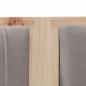 Preview: Gepolstertes Kopfteil Braun 120 cm Massivholz Kiefer und Stoff