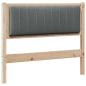 Preview: Gepolstertes Kopfteil Braun 100 cm Massives Kiefernholz