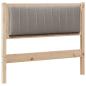Preview: Gepolstertes Kopfteil Braun 100 cm Massivholz Kiefer und Stoff