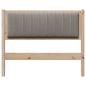 Preview: Gepolstertes Kopfteil Braun 100 cm Massivholz Kiefer und Stoff