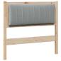 Preview: Gepolstertes Kopfteil Braun 90 cm Massivholz Kiefer und Stoff