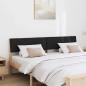 Preview: Gepolstertes Kopfteil Schwarz 200 cm Massives Kiefernholz