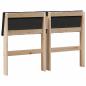 Preview: Gepolstertes Kopfteil Taupe 120 cm Massives Kiefernholz