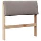 Preview: Gepolstertes Kopfteil Taupe 75 cm Massives Kiefernholz