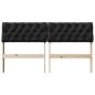 Preview: Gepolstertes Kopfteil Schwarz 150 cm Massives Kiefernholz