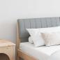 Preview: ARDEBO.de - Gepolstertes Kopfteil Hellgrau 150 cm Massives Kiefernholz