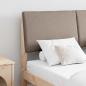 Preview: ARDEBO.de - Gepolstertes Kopfteil Taupe 140 cm Massives Kiefernholz