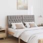 Preview: Gepolstertes Kopfteil Taupe 135 cm Massives Kiefernholz
