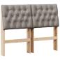 Preview: Gepolstertes Kopfteil Taupe 120 cm Massives Kiefernholz