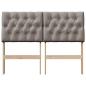 Preview: Gepolstertes Kopfteil Taupe 120 cm Massives Kiefernholz