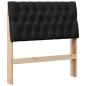 Preview: Gepolstertes Kopfteil Schwarz 90 cm Massives Kiefernholz