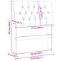 Preview: Gepolstertes Kopfteil Schwarz 75 cm Massives Kiefernholz