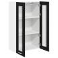 Preview: Hängeschrank mit Tür Riga Schwarz Eichen-Optik 60 x 31 x 100 cm