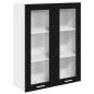 Preview: Hängeschrank mit Tür Riga Schwarz Eichen-Optik 80 x 31 x 100 cm