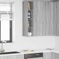 Preview: ARDEBO.de - Hängeschrank mit Regal Riga Graues Sonoma 20 x 29,5 x 100 cm