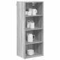 Preview: ARDEBO.de - Hängeschrank mit Regal Riga Graues Sonoma 40 x 29,5 x 100 cm