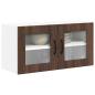 Preview: Küchenhängeschrank mit Regal Braun Eichen-Optik 80 x 31 x 40 cm
