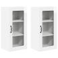 Preview: Küchenhängeschrank mit Tür 2 pcs Hochglanz Weiß 40 x 31 x 80 cm