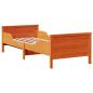 Preview: Bettgestell Wachsbraun 80 x 200 cm Massivholz Kiefer