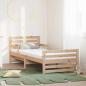 Preview: ARDEBO.de - Bettgestell mit Matratze mit Kopfteil Braun 80 x 200 cm