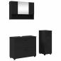 Preview: Badezimmermöbel Set mit Regal 3 pcs Schwarz 76,5 x 35 x 64 cm