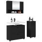 Preview: Badezimmermöbel Set mit Regal 3 pcs Schwarz 76,5 x 35 x 64 cm