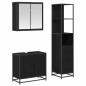 Preview: Badezimmermöbel Set 3 pcs Schwarz Eichen-Optik 65 x 33 x 60 cm