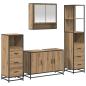 Preview: Badezimmermöbel Set mit Tür 4 pcs Artisan-Eiche 90 x 33 x 60 cm
