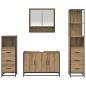 Preview: Badezimmermöbel Set mit Tür 4 pcs Artisan-Eiche 90 x 33 x 60 cm