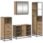 Preview: Badezimmermöbel Set mit Tür 4 pcs Artisan-Eiche 80 x 33 x 60 cm