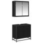 Preview: Badezimmermöbel Set 2 pcs Schwarz Eichen-Optik 65 x 33 x 60 cm