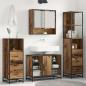 Preview: ARDEBO.de - Badezimmermöbel Set mit Regal 3 pcs Altholz 35 x 37,5 x 166 cm