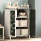 Preview: Kreidekasten mit Regal mit Speicher Grau und Weiß Holzwerkstoff
